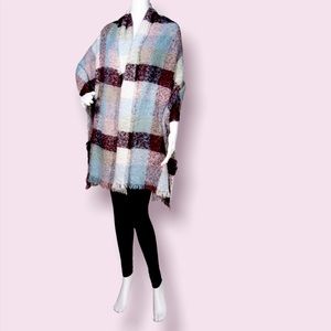 SUPER-SOFT PLAID SCARF WRAP EUCALYPTUS